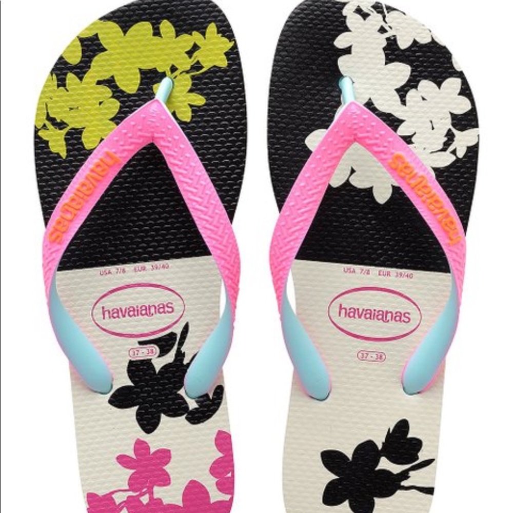 Havaianas White Black Top Fashion Flip-Flop Women